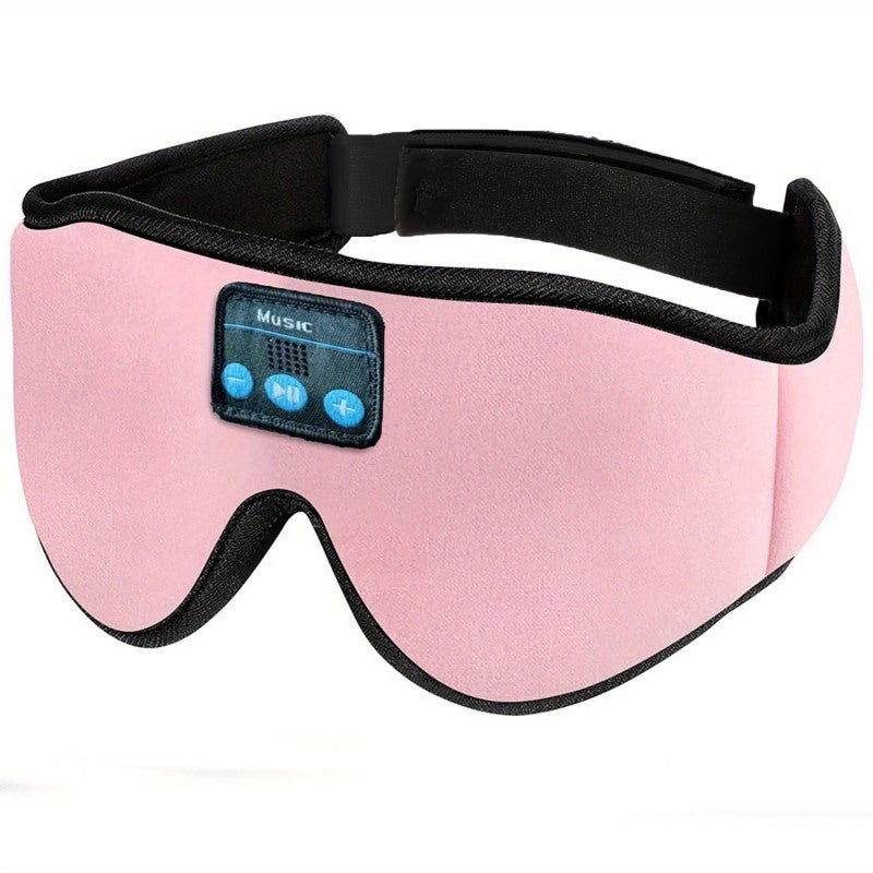 Wireless Sleep Mask: Pink 3D Design, BT 5.0 Stereo Sound, 10 Hours Playtime - 2-in-1 Light Blocking Eye Mask With Headphones for Travel, Home Use & Light Sleepers - Image 1