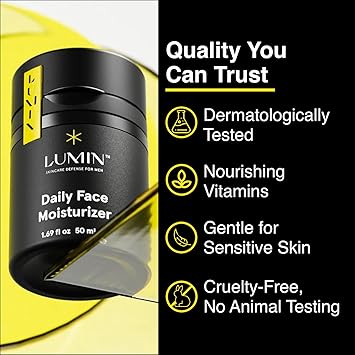 LUMIN Lumin Daily Face Moisturizer for Men Mens Face Lotion Mens Skin Care Ideal for normal combination skin 50ml 1Pack - Image 4