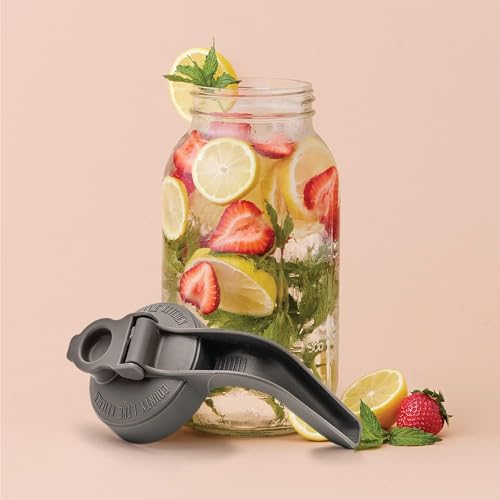 County Line Kitchen Glass Mason Jar Pitcher with Lid - Wide Mouth, 2 Quart (64 oz) - Heavy Duty, Leak Proof - Sun & Iced Tea Pitcher, Cold Brew Coffee, Breast Milk Storage, Water - Black - Image 4
