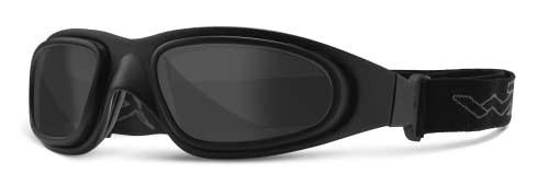 Wiley X SG-1 Sunglasses Goggles, Ballistic Rated ANSI Z87 Safety Glasses for Men, UV Eye Protection for Shooting, Motorcycle, Biking, and Industrial Safety, Matte Black Frames, Smoke Grey and Clear Changeable Lenses - Image 3