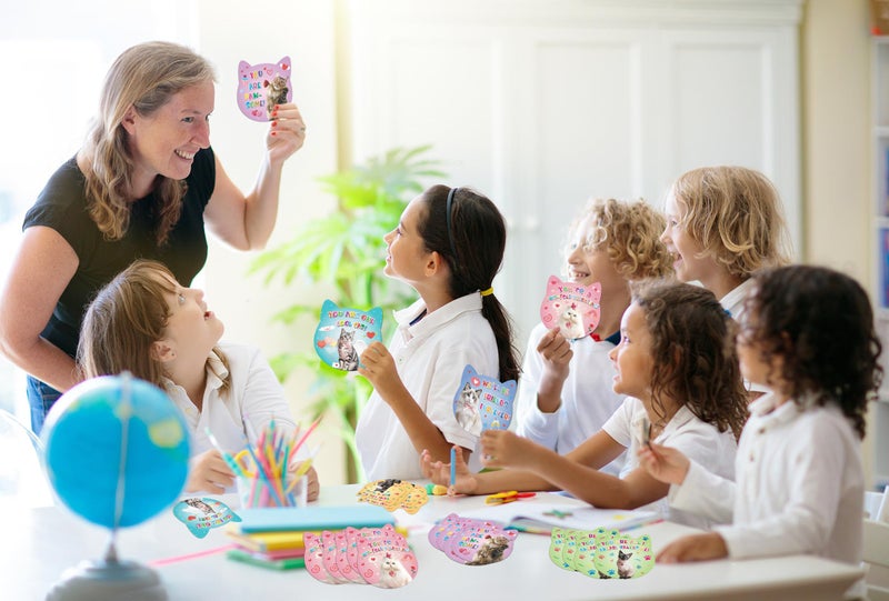 Hoblynth 30 Pack Valentines Day Cards for Kids Classroom Valentineâ€™s Day Cards with Envelopes Lovely Cat Gifts Exchange Card for Classroom Activity Favor Valentines Greeting Card for Girls Boys - Image 3