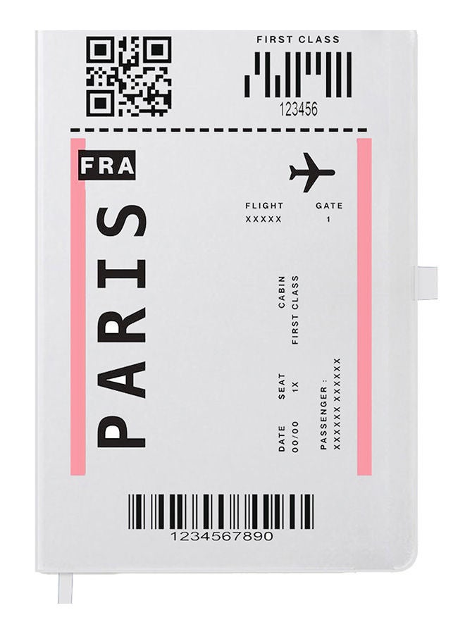 Theodor Designer A5 Thick White Hardcover Notebook Paris - Image 1