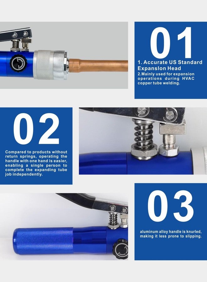 AMZCNC Hydraulic Tube Expander Compact Swaging Tool Kit with Tube Cutter, Deburring Tool and 7 Expander Heads for 3/8 to 1-1/8 Inches Copper Pipes HVAC Expander Tools (3/8“~1-1/8”), CT-300 - Image 5