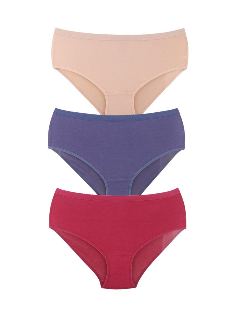 Kalia Pack of 6 Plain Cotton Brief Panties Underwear for Women  - Image 4