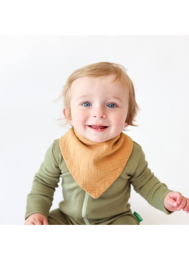 Konssy - Muslin Baby Bibs 10 Pack Baby Bandana Drool Bibs 100% Cotton For Unisex Boys Girls 10 Solid Colors Set For Teething Drooling - Image 1