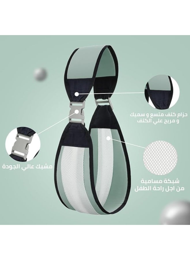 ماركة غير محددة حاملة أطفال للمواليد الجدد والأطفال الصغار - حامل نصف ملفوف قابل للتعديل على الورك، مقاس واحد يناسب الجميع (متعدد الألوان)  - Image 4