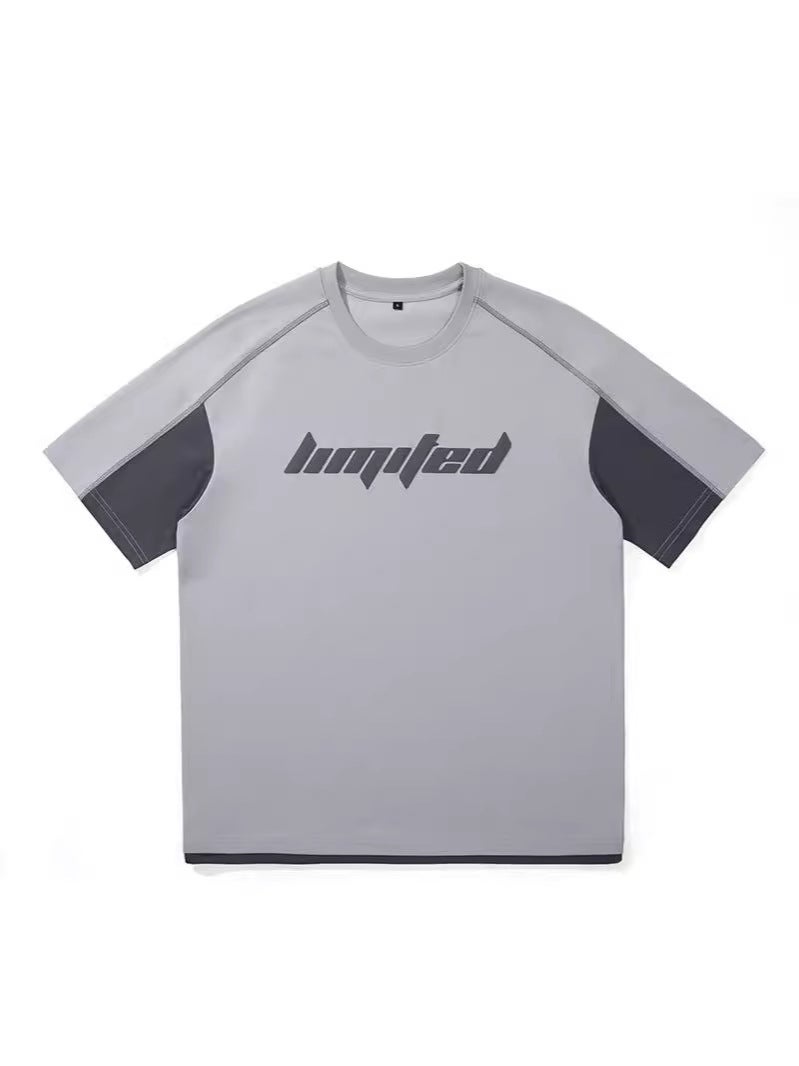 New Fashion Brand Color Matching Short-Sleeved T-Shirt Men'S Three-Dimensional Stamping Round Neck T-Shirt Men'S Plus Size Loose American Shirt - Image 2