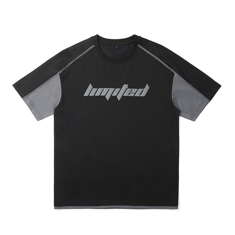 New Fashion Brand Color Matching Short-Sleeved T-Shirt Men'S Three-Dimensional Stamping Round Neck T-Shirt Men'S Plus Size Loose American Shirt - Image 1