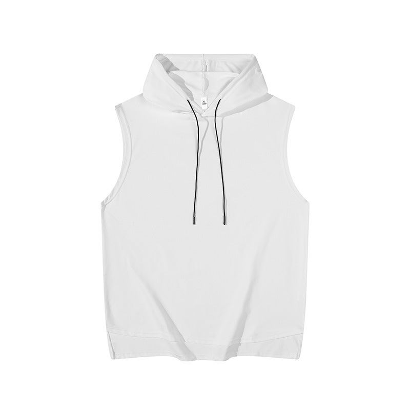 Hooded T-Shirt Men'S Short-Sleeved Solid Color Sports Summer Sports Trendy Ins Hooded Hip-Hop Half-Sleeved T-Shirt Trendy Brand Men'S Wear - Image 1