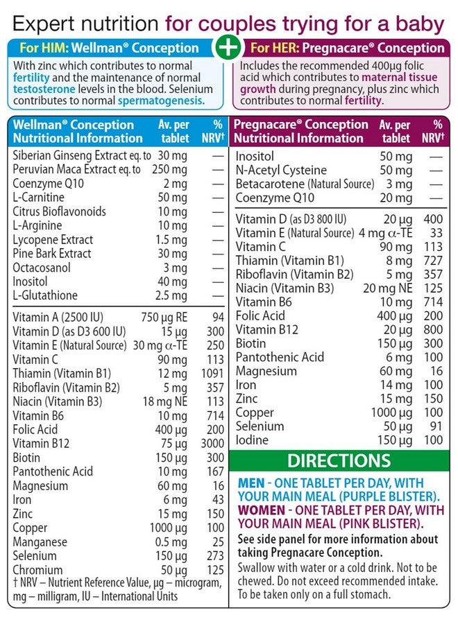 Pregnacare Vitabiotics - Pregnacare - His & Her Conception - 2x30 Tablets - Image 4
