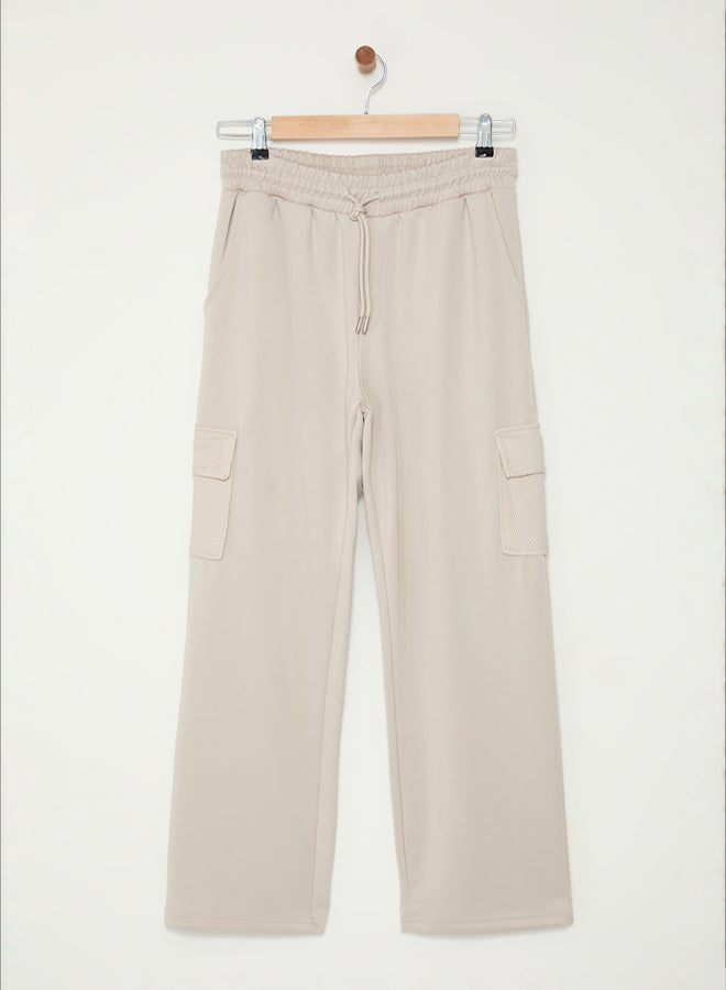 trendyol Limited Edition Wide Leg/Wide Cut Mesh Cargo Pocket Sweatpants TMNAW25EA00026 - Image 5