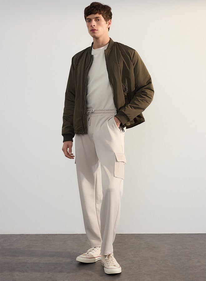 trendyol Limited Edition Wide Leg/Wide Cut Mesh Cargo Pocket Sweatpants TMNAW25EA00026 - Image 1