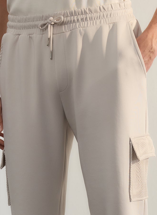 trendyol Limited Edition Wide Leg/Wide Cut Mesh Cargo Pocket Sweatpants TMNAW25EA00026 - Image 3