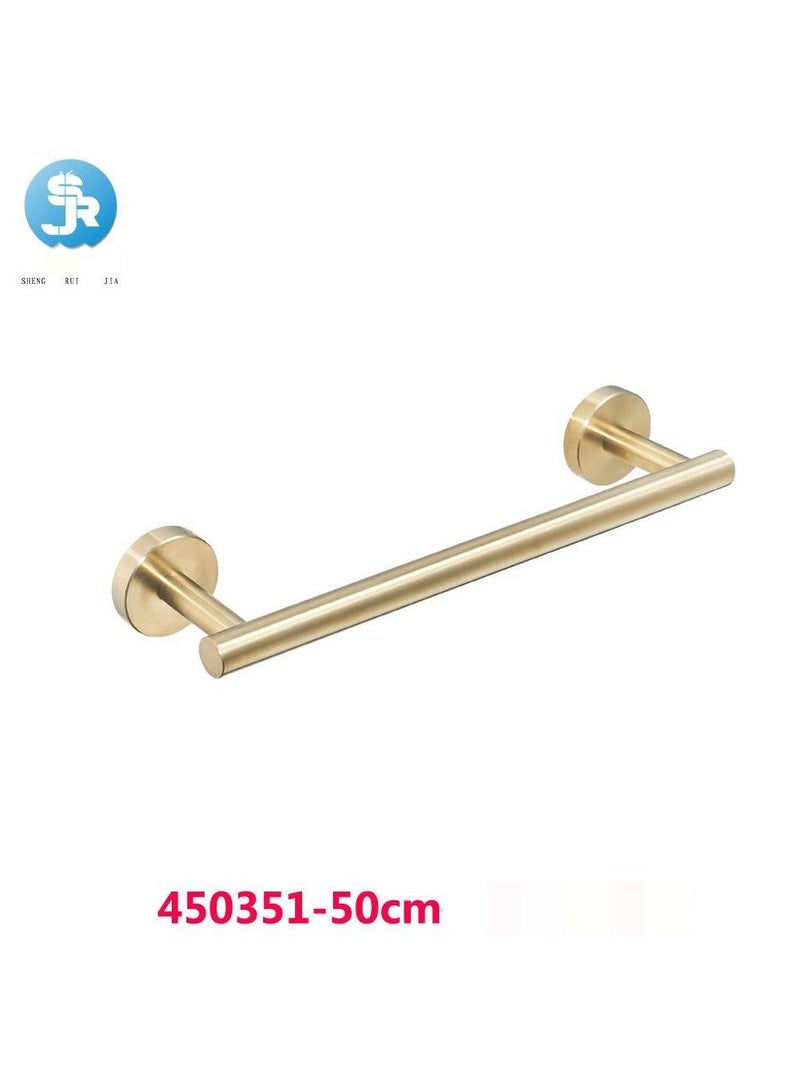 Loquat Sanruijia Bathroom 304 Stainless Steel Towel Bar(50cm Brushed Gold Single Pole) 