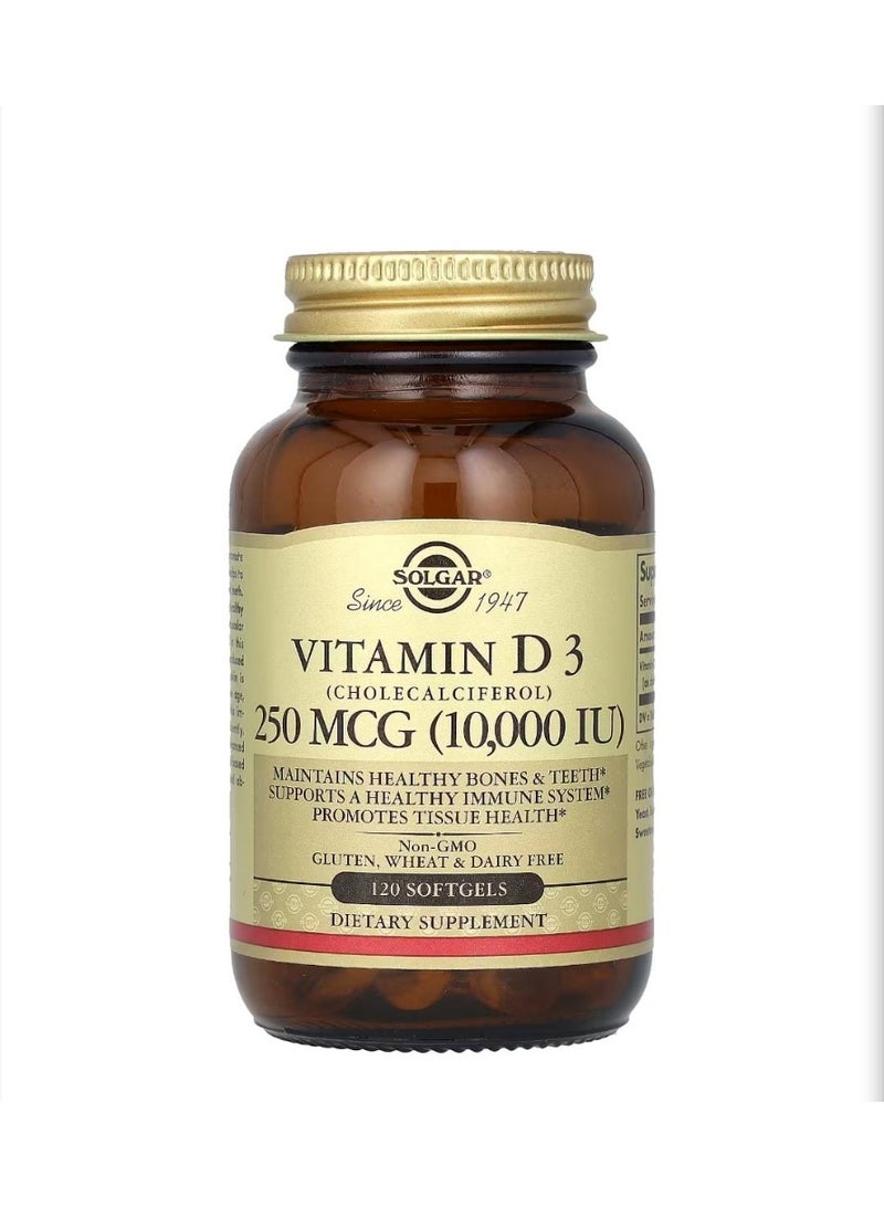 Solgar, Vitamina D3, 25 microgramos (1000 UI), 180 comprimidos