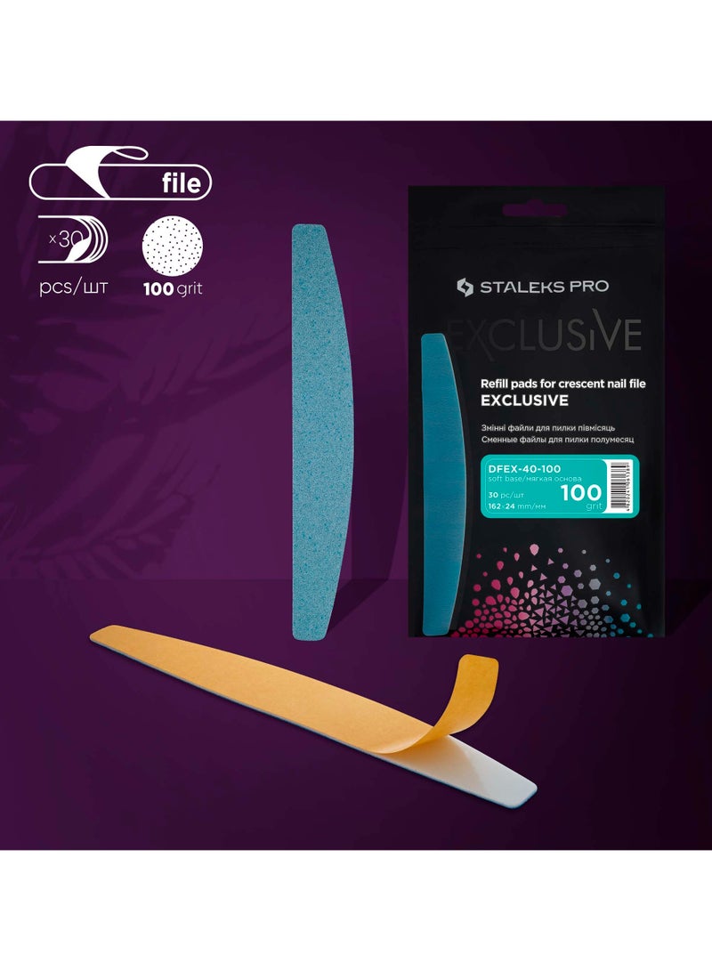 STALEKS PRO Disposable files for crescent nail file (soft base) - EXCLUSIVE 40 | 100 grit (30 pcs) - Image 1