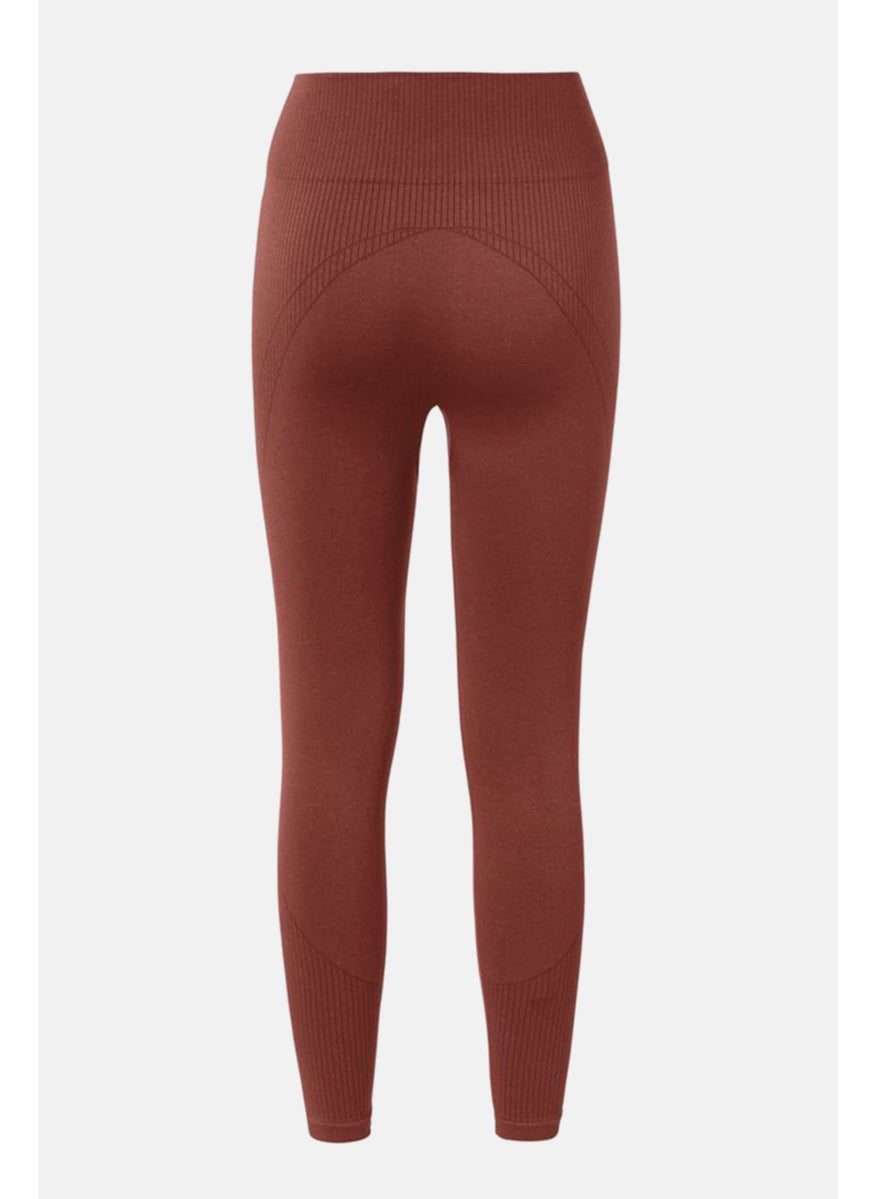 Tchibo Women Sportswear Fir Textured Training Legging Brown  - Image 3