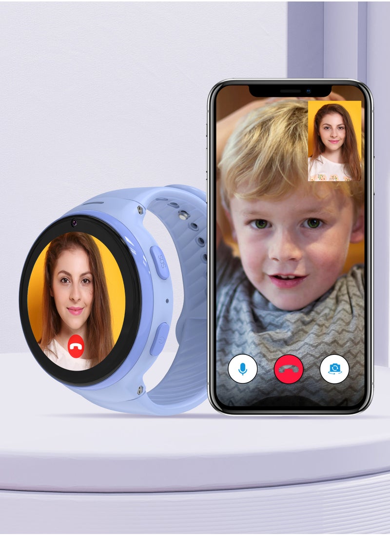 Smart Watch for Kids with JuniCare app and WhatsApp / IP67 Water Resistant / 1.3" Touch Screen / 2 Days Working Time / Count Steps- Blue