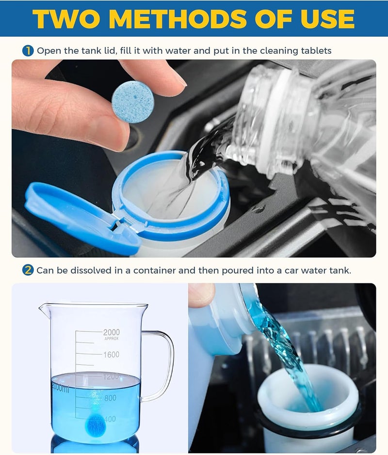 UBOG 50PCS Windshield Washer Fluid,Windshield Washer Tablets,Car Accessories Windshield Washer Fluid Concentrate,Car Windshield Washer Fluid,Automotive Glass Cleaner,Use for Remove Windshield Stains Market multi-use trusted quality - Image 5