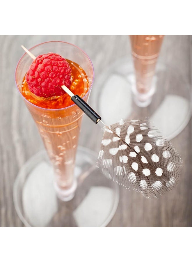 Restaurantware 4 Inch Party Toothpicks, 500 Disposable Cocktail Skewers - Camouflage Feather Decoration, Sharp Tips, Assorted Bamboo Decorative Cocktail Picks, For Garnishes Or Appetizers  - Image 3