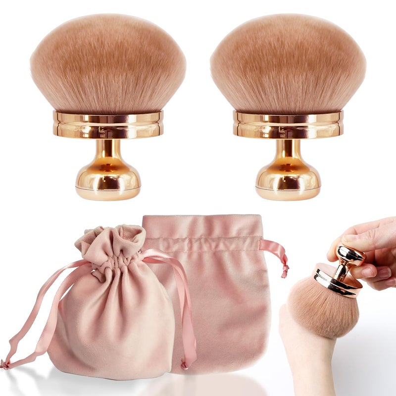 Holyenten 2 Pack Extra Large Body Makeup Brush for Self Tanner, 3 Inch Wide Self Tanning Blend Brush - Soft Synthetic Hair for Powder, Foundation, Blusher, Bronzer (with Bonus Pouch) - Image 1