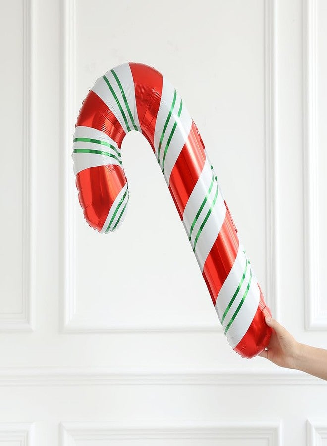 بالونار طقم قوس بالونات عيد الميلاد على شكل خبز الزنجبيل مع 150 قطعة من بالونات اللاتكس الخضراء والوردية والحمراء، بالونات قصب الحلوى والرقائق المعدنية لتزيين حفلات عيد الميلاد ورأس السنة الجديدة ومنزل خبز الزنجبيل (أخضر وردي أحمر) - Image 5