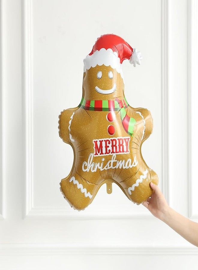بالونار طقم قوس بالونات عيد الميلاد على شكل خبز الزنجبيل مع 150 قطعة من بالونات اللاتكس الخضراء والوردية والحمراء، بالونات قصب الحلوى والرقائق المعدنية لتزيين حفلات عيد الميلاد ورأس السنة الجديدة ومنزل خبز الزنجبيل (أخضر وردي أحمر) - Image 4