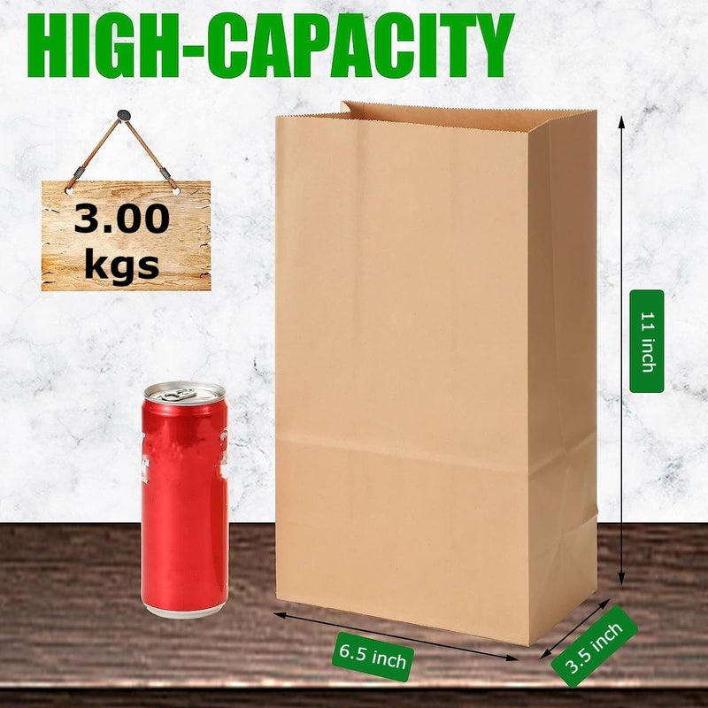 RanGit Bhumi RanGit Bhumi Brown Paper Lunch Bags 65x11x35 in Small 50pcs Kraft Paper Carry Bags for Grocery Snacks Food Take Away Bakery Disposable Eco friendly Paper CoversSmall 50 - Image 2