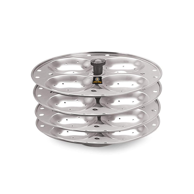 Netizen NonStick Stainless Steel Large Size Idli StandIdli Maker Makes soft idlis easy at Home idli maker stainless steel idly maker steel idli maker idli stand 4 Plate 16 Idli - Image 5