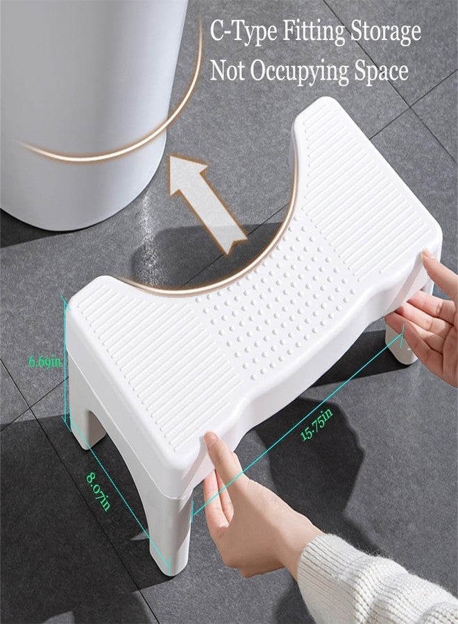 Sevia Toilet Stool Poop Stool Adult, Sturdy Plastic Toilet Step Stool for Adults, Portable Toilet Poop Foot Stool for Bathroom, Potty Stool Squat for Kids Seniors, Easy to Wash - US Patented (White) - Image 2