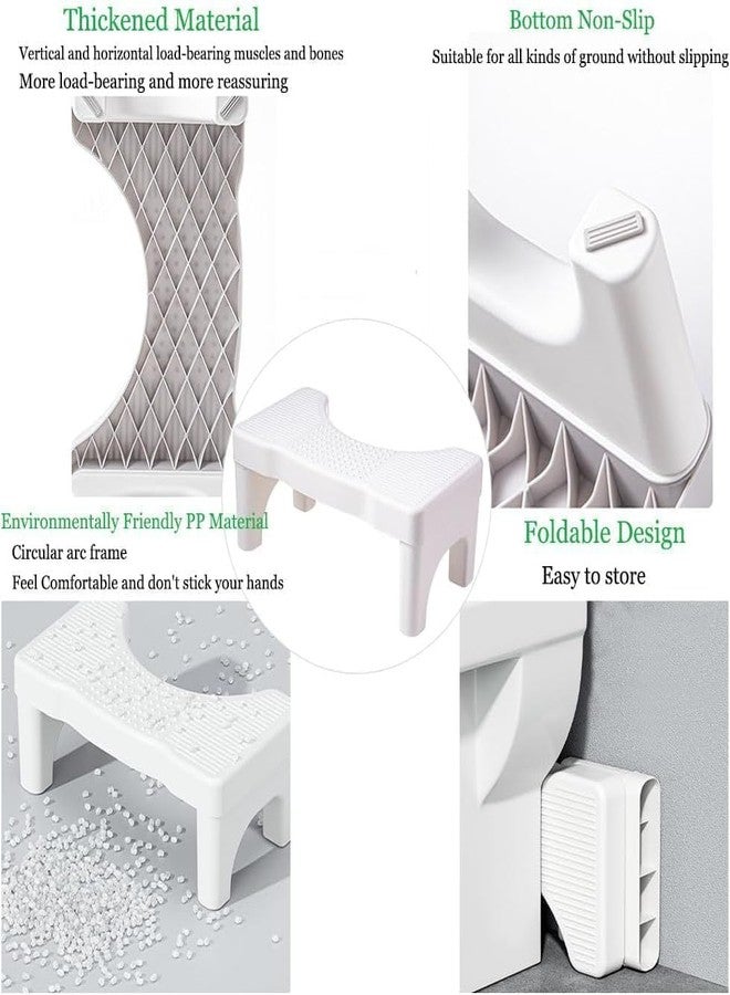 Sevia Toilet Stool Poop Stool Adult, Sturdy Plastic Toilet Step Stool for Adults, Portable Toilet Poop Foot Stool for Bathroom, Potty Stool Squat for Kids Seniors, Easy to Wash - US Patented (White) - Image 3