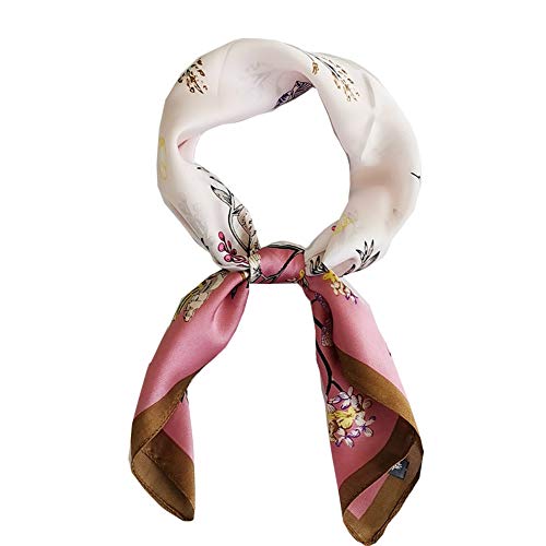 FONYVE Silk Feeling Scarf Medium Square Satin Head Wrap for Women 27.5 inches - Image 1