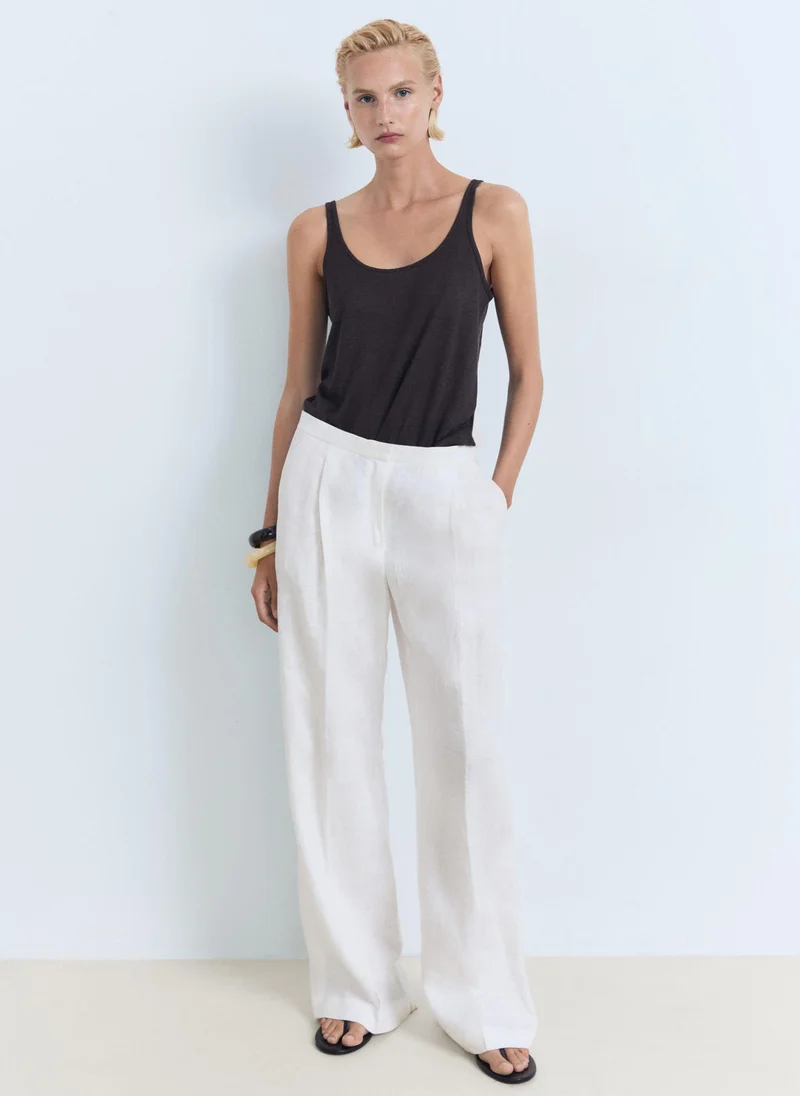 MANGO Crew Neck Sleevless Top