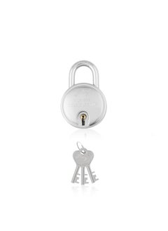 Godrej Locking Solutions and Systems Godrej Round 7 levers 67mm Alloy Steel Padlock 8149 Steel with 3 Keys Silver  - Image 1