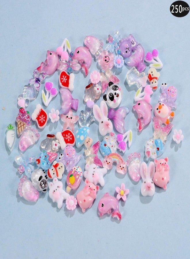 Tamhoo 1 Pack of 250pcs Cute & Sweet 3D Nail Charms for Acrylic Nails, Perfect for Nail Art Decorations & DIY Accessories Crafts，Flower Bee Pineapple Bear Charms for Nail - Image 4