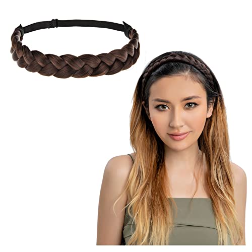 TOECWEGR Braid Headband 3 Strand Synthetic Braided Hair Headband Stretch Plaited Hairpiece Fashion Girl Costume Hair Accessory - Image 1