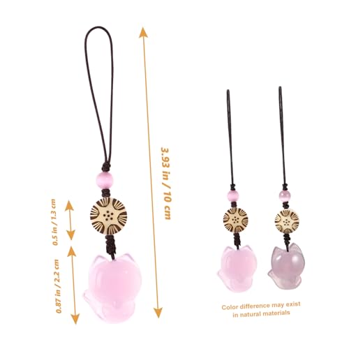 Hemobllo Cell Phone Strap Cartoon Fox Phone Charm Key Chain Car Key Purse Pendant Hanging Pendants Decor Pink - Image 2