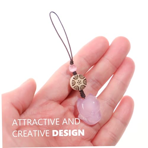 Hemobllo Cell Phone Strap Cartoon Fox Phone Charm Key Chain Car Key Purse Pendant Hanging Pendants Decor Pink - Image 4
