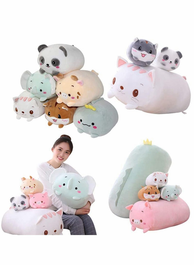 Excefore Soft Plush Stuffed 8 Inch Cute White Cat Animal Cartoon Hugging Pillow, Kawaii Toy Stuffed Animal Pillow Bedding, Kids Sleepin, Gifts for Children Kids (White) - Image 4