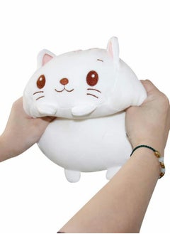 Excefore Soft Plush Stuffed 8 Inch Cute White Cat Animal Cartoon Hugging Pillow, Kawaii Toy Stuffed Animal Pillow Bedding, Kids Sleepin, Gifts for Children Kids (White)  - Image 1