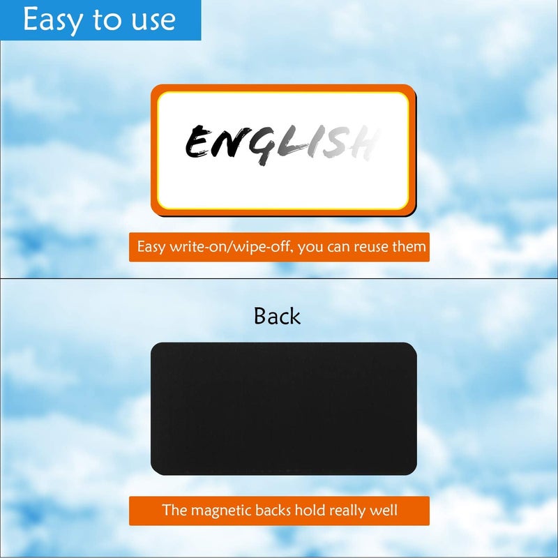 BPA ® 40 Pieces Magnetic Dry Erase Labels Name Plate Tags Flexible Magnetic Label Stickers for Whiteboards Refrigerator Crafts (Color B, 4 x 5 cm) - Image 4