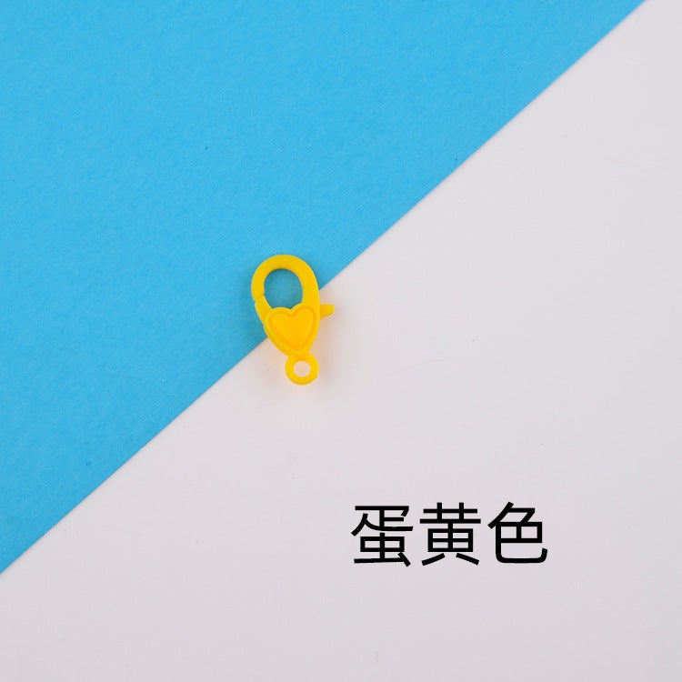 Color lobster buckle Korean mask plastic love chain key chain Handmade diy jewelry accessories spot wholesale Egg yellow 