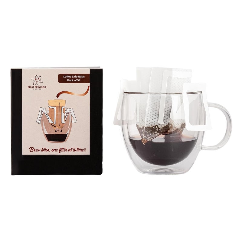 First Principle First Principle Coffee Premium Drip Bag Filters for Ground Coffee Ideal for Travel and Instant Brewing - Image 2