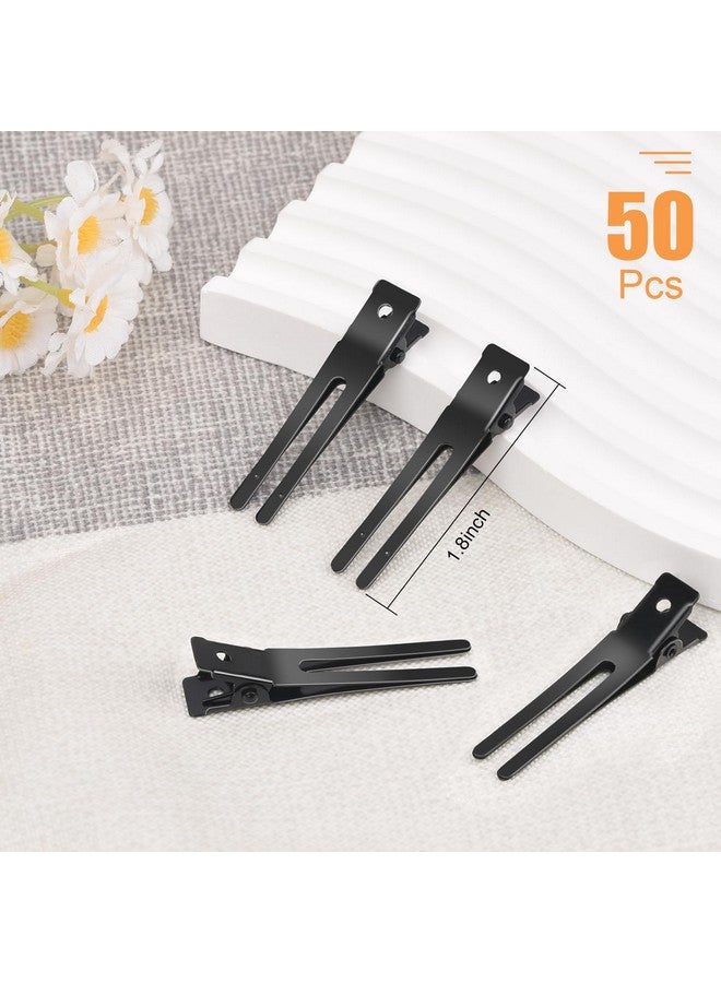 IKOCO Double Prong Curl Clips Ikoco 50 Pcs Pins Curls Setting Section Hair Clips Metal For Diy With 3Pcs Comb Set For Salon Barber Hair Styles - Image 2
