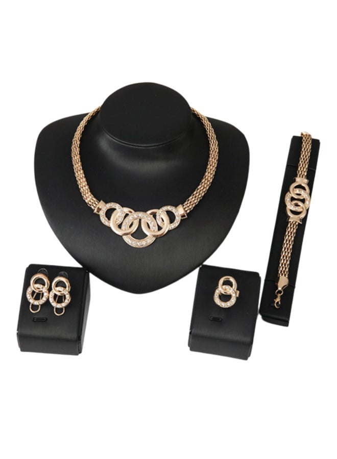 دي دي طقم مجوهرات مكون من أقراط وعقد من 4 قطع