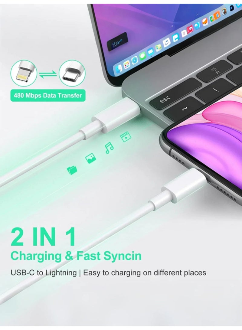 Suitable for Apple iPhone charger cable 1M [MFi certified] USB C to Lightning cable fast charging power transfer PD 20W iPhone cable suitable for iPhone 14/14 Pro/14 Plus/14 Pro Max, iPad Pro, iPhone 8-13 all series ﻿ - Image 2