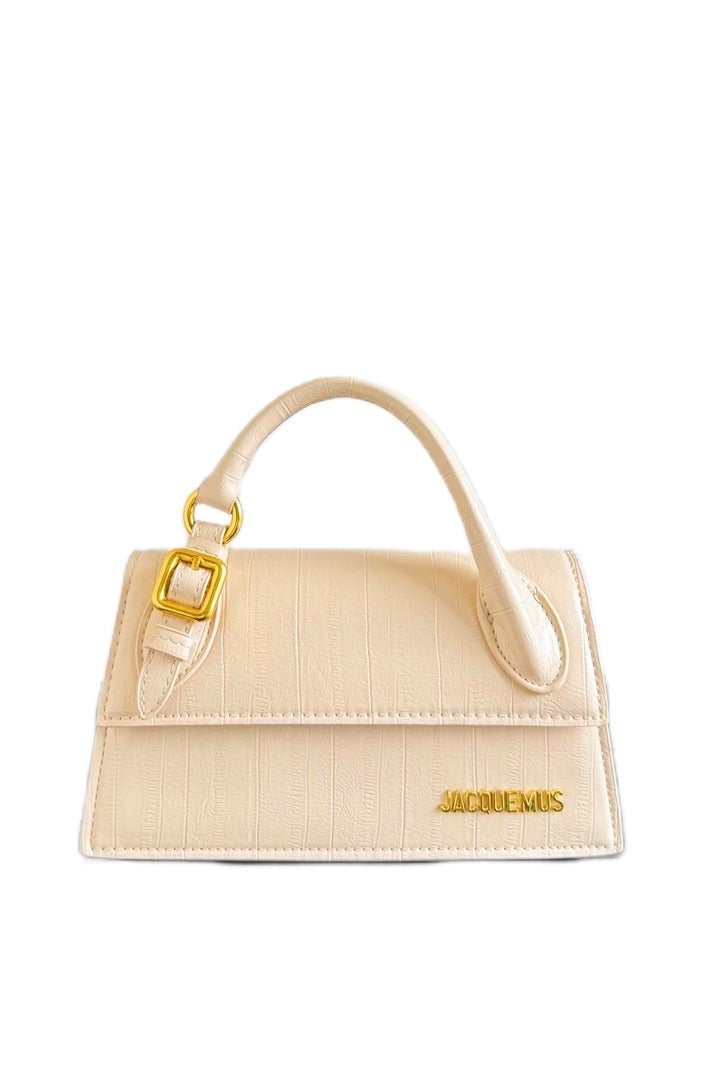 Jacquemus  كروك منقوشة الجلد طويل Le Chiquito أعلى مقبض حقيبة مع حزام Crossbody - Image 1