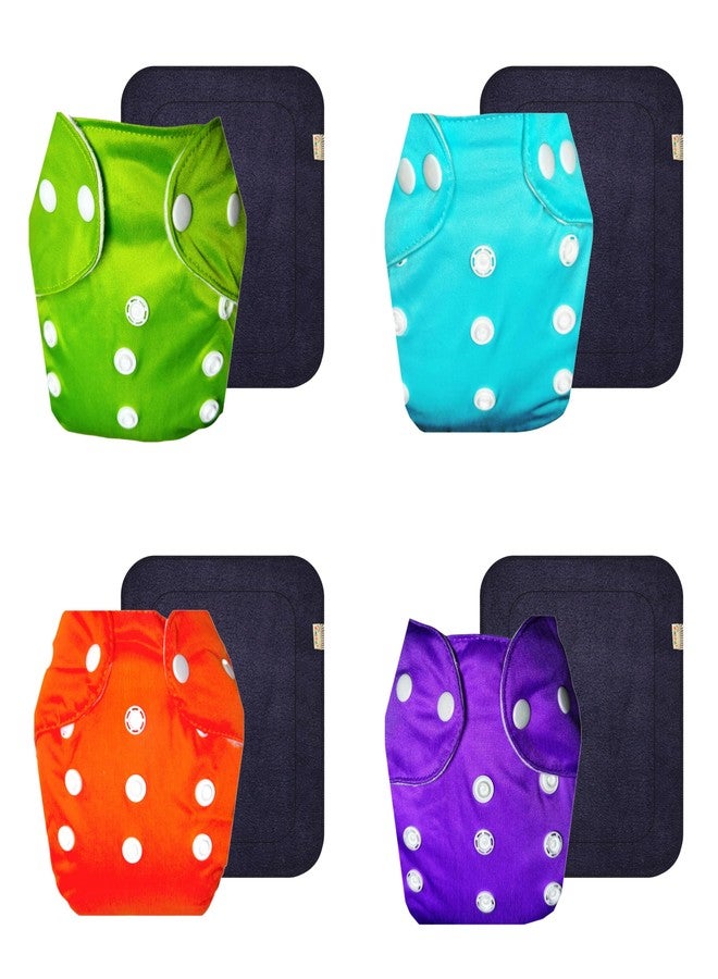 حفاضات قماشية دمبلدو لايت مع حشوة سوداء (عبوة من 4 قطع) | ملائمة ومريحة | تسمح بمرور الهواء | أزرار كبس قابلة للتعديل | مناسبة للارتداء طوال اليوم | من 3 أشهر إلى سنتين | للجنسين - Image 1