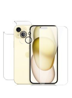 3 in 1 Screen Protector for iPhone 15 Plus, Front and Back Tempered Glass Screen Protector, Camera Lens Protector Ultra Thin Bubble Free(6.7 inch)