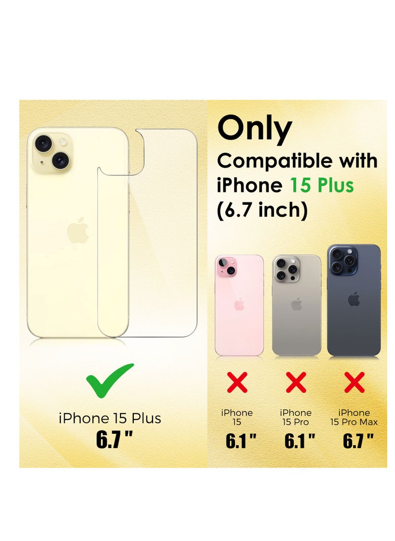 Generic - 3 in 1 Screen Protector for iPhone 15 Plus, Front and Back Tempered Glass Screen Protector, Camera Lens Protector Ultra Thin Bubble Free(6.7 inch) - Image 1